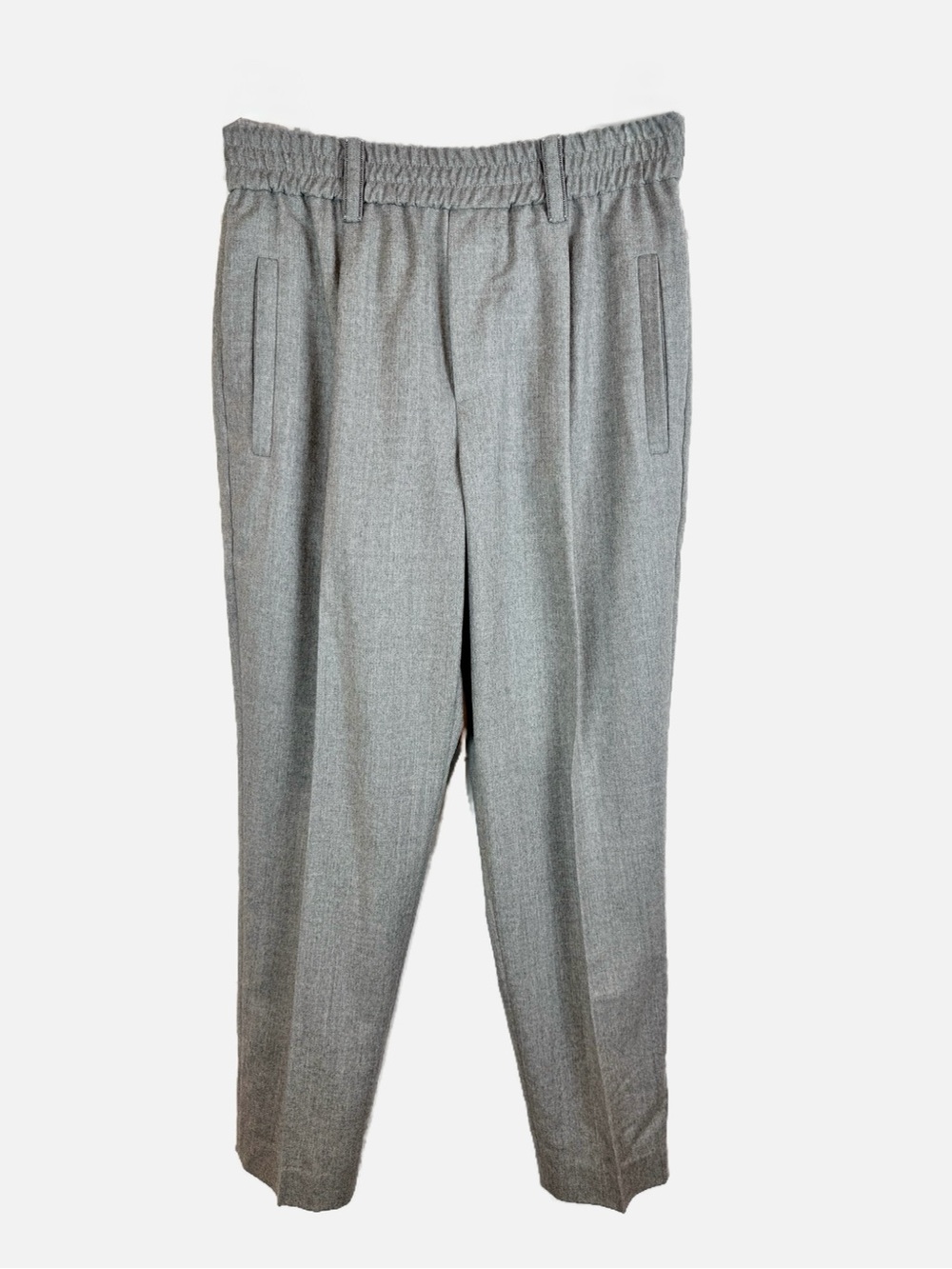 Brunello Cucinelli | Gray Wool Ankle Pants, 6